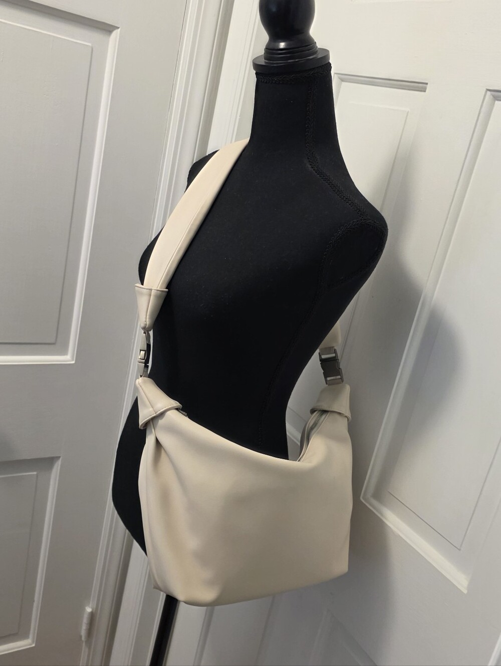 Ten One Ten Creamy Off White Slouch Bag, Stylish, Smooth